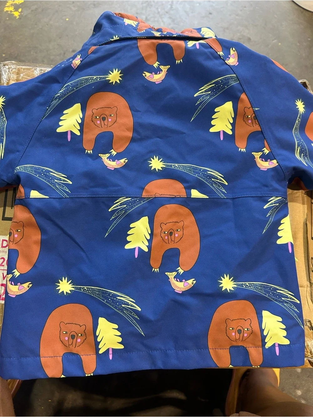 Preowned Kids' Reversible Blue Rain Jacket with Fleece Liner